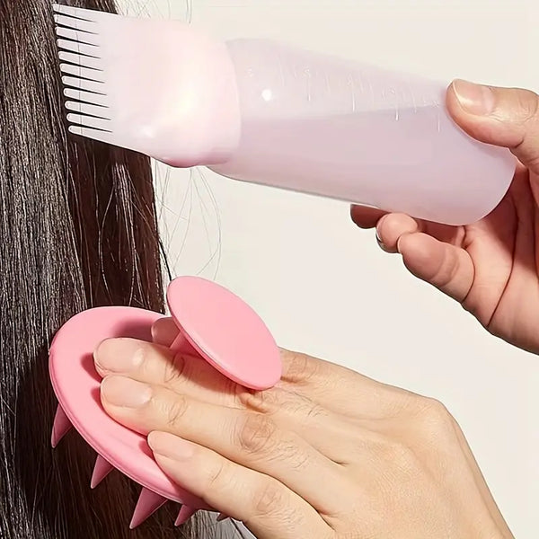 Shiny Hair Tools - Duo Application Bottle & Head Scalp Massage - Shiny Waves Hair